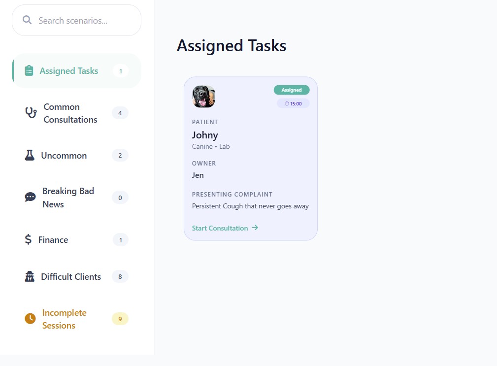 ACTS University Edition dashboard showing cohort analytics, real-time OSCE scores, student performance tracking and live activity for veterinary schools